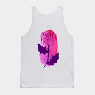 Pink Rose Watercolor Tank Top